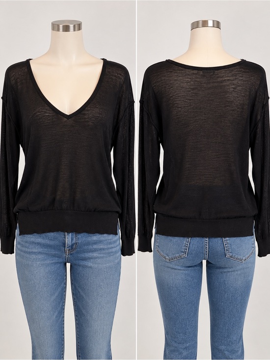 Zara Sweaters - ZARA Black Knit Lightweight Sweater size medium